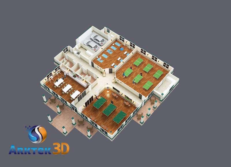 3D floor plan view