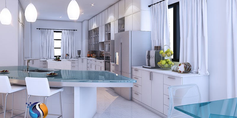 interior kitchen real estate rendering