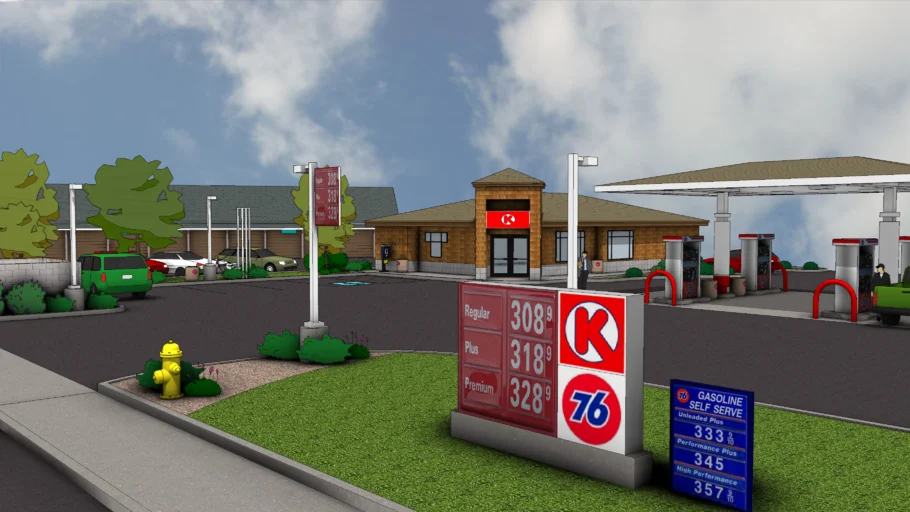 gas station rendering